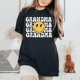 Grandma One Happy Dude Birthday Theme Family Matching Women's Oversized Comfort T-Shirt Black