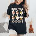 Groovy Halloween Ghost Read More Boooooks Librarian Teacher Women's Oversized Comfort T-Shirt Black