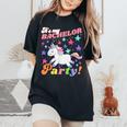 Groovy It's My Bachelor Party Unicorn Marriage Party Women's Oversized Comfort T-Shirt Black
