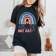 Happy Dot Day 2023 Colorful Rainbow Polka Dot Boys Girls Women's Oversized Comfort T-Shirt Black