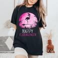 Happy Flamingoween Flamingo Witch Halloween Costume Women's Oversized Comfort T-shirt Black