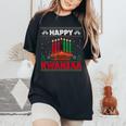 Happy Kwanzaa Kinara African American Ugly Christmas Sweater Women's Oversized Comfort T-Shirt Black