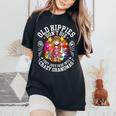 Hippie Tie Dye Groovy Grandmas Woman Graphic Women's Oversized Comfort T-shirt Black
