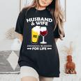 Husband And Wife Drinking Buddies For Life Women's Oversized Comfort T-Shirt Black