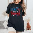 I Like How He Bangs Fireworks 4Th Of July Funny Couple Women Women's Oversized Graphic Print Comfort T-shirt Black