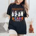 Intensive Scare Unit Boo Crew Spooky Icu Nurse Halloween Women's Oversized Comfort T-Shirt Black