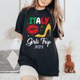 Italy Girls Trip 2023 Lips High Heals Friend Matching Girl Women's Oversized Comfort T-shirt Black