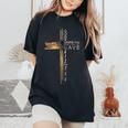 John 316 Christian Cross Bible Women's Oversized Comfort T-Shirt Black