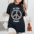 Be Kind Always Animal Lovers Zebra Peace Sign Women's Oversized Comfort T-shirt Black