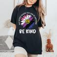 Be Kind Genderfluid Daisy Peace Hippie Pride Flag Lgbt Women's Oversized Comfort T-shirt Black