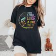 I Know I Fish Like A Girl Try To Keep Up Fishing Party Women's Oversized Comfort T-Shirt Black