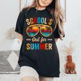 Last Day Of School Retro Schools Out For Summer Teacher Off Women's Oversized Comfort T-shirt Black