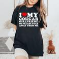 I Love My Cougar Girlfriend I Heart My Cougar Girlfriend Women's Oversized Comfort T-Shirt Black