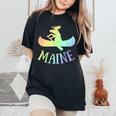 Maine Moose Canoe Rainbow Vacation T Women's Oversized Comfort T-Shirt Black