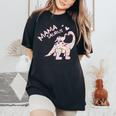 Mama Saurus T Flower Cute Dinosaur Women's Oversized Comfort T-shirt Black