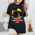 Melanin Summertime Fine Afro Love Women Women's Oversized Graphic Print Comfort T-shirt Black