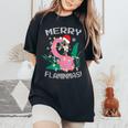 Merry Flaminmas Flamingo Lover Christmas Holiday Season Women's Oversized Comfort T-Shirt Black