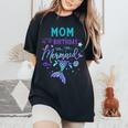 Mom Of The Birthday Mermaid Theme Party Squad Security Mommy Women's Oversized Comfort T-Shirt Black