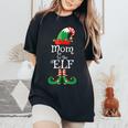 Mom To Be Elf Christmas Pregnancy Announcement Women's Oversized Comfort T-Shirt Black