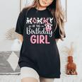 Mommy Of The Birthday Girl Farm Cow Mommy Birthday Girl Women's Oversized Comfort T-Shirt Black