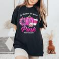 Nurse Scrub Life In October We Wear Pink Breast Cancer Fall Women's Oversized Comfort T-Shirt Black
