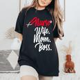 Nurse Wife Mom Boss Retro Nurse Sayings Quotes Nursing Women's Oversized Comfort T-Shirt Black