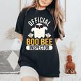 Official Boo Bee Inspector Halloween Humor Ghost Women's Oversized Comfort T-Shirt Black