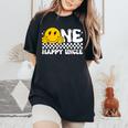 One Happy Dude Uncle Groovy 1St Birthday Family Matching Women's Oversized Comfort T-Shirt Black