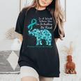 Ovarian Cancer Awareness Sunflower Elephant Be Kind Women's Oversized Comfort T-shirt Black