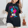 Pink Or Blue We Love You Baby Gender Reveal Party Mom Dad Women's Oversized Comfort T-Shirt Black