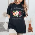 Portland Oregon Rose Lovers Gardeners Women's Oversized Comfort T-Shirt Black