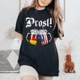 Prost Beer German American Flag Oktoberfest Women's Oversized Comfort T-Shirt Black