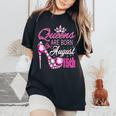 Queens Are Born On August 15Th Lion Queen Virgo Queen Girl Women's Oversized Comfort T-Shirt Black