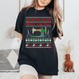 Quilting Ugly Christmas Sweater Happy Holidays Women's Oversized Comfort T-Shirt Black