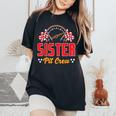 Race Car Birthday Party Matching Family Sister Pit Crew Women's Oversized Comfort T-Shirt Black