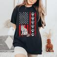 Ragamuffin Cat 4Th Of July Patriotic American Flag Paws Women's Oversized Comfort T-Shirt Black