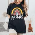 Rainbow 1St First Grade Squad For Teachers Back To School Women's Oversized Comfort T-Shirt Black