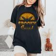 Retro Halloween Costume Scary Spooky Horror Spooky Squad Halloween Costume Women's Oversized Comfort T-Shirt Black