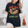 Retro Icu Nurse Christmas Gingerbread Did You Try Icing It Women's Oversized Comfort T-Shirt Black