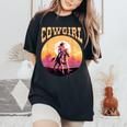 Rodeo Western Country Southern Cowgirl Hat Cowgirl Women's Oversized Comfort T-Shirt Black