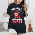 Santa's Favorite Nurse Christmas Dabbing Santa Women's Oversized Comfort T-Shirt Black