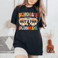 Schools Out For Summer Retro Last Day Of School Teacher Women's Oversized Comfort T-shirt Black