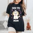 Shih Tzu Mom Mummy Mama Mum Mommy Mother's Day Mother Owner Women's Oversized Comfort T-Shirt Black