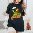 Sloth Turtle Snail Humor Cute Animal Lover Women's Oversized Comfort T-Shirt Black