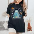 Space Cat Galaxy Cat For Cat Dad Cat Mom Cat Lover Women's Oversized Comfort T-shirt Black