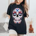 Sugar Skull 4Th Of July T Boys Fourth Usa Women's Oversized Comfort T-Shirt Black