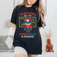 Super Hero Teacher Superheroes In Disguise Women's Oversized Comfort T-Shirt Black