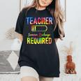 Teacher Summer Recharge Required Tie Dye Teacher Vacation Women's Oversized Comfort T-shirt Black