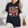 Teacher Thanksgiving One Thankful Teacher Fall Women's Oversized Comfort T-Shirt Black