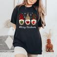 Three Gnome For Merry Christmas Buffalo Leopard Women's Oversized Comfort T-Shirt Black